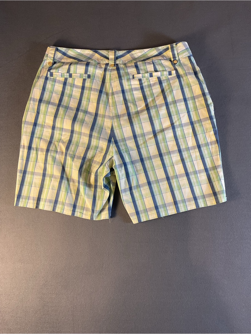 Bobby Jones Plaid Golf Shorts - Green & Blue